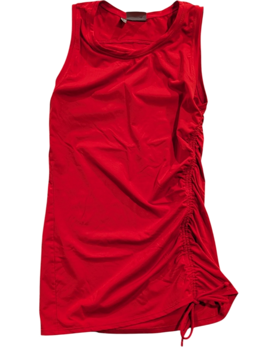 Athleta Transcend Ruched Tank Top XXS Red VitaFree Lycra Side Ruching Yoga - Picture 2 of 7